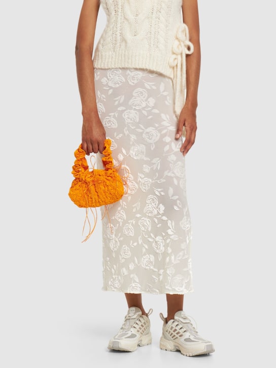 Cecilie Bahnsen: Kiku smocked cotton top handle bag - women_1 | Luisa Via Roma