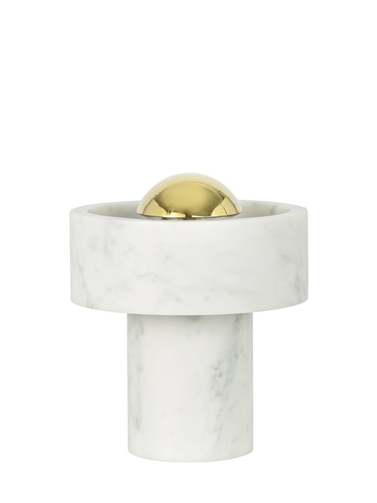 Tom Dixon: Stone portable LED table lamp - Bianco - ecraft_0 | Luisa Via Roma