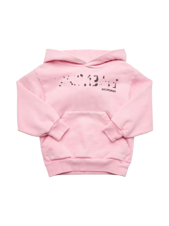 Balenciaga: Classic cotton jersey hoodie - Faded Pink - kids-girls_0 | Luisa Via Roma