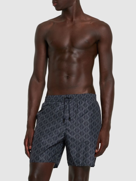Giorgio Armani: Shorts mare con logo - Navy - men_1 | Luisa Via Roma