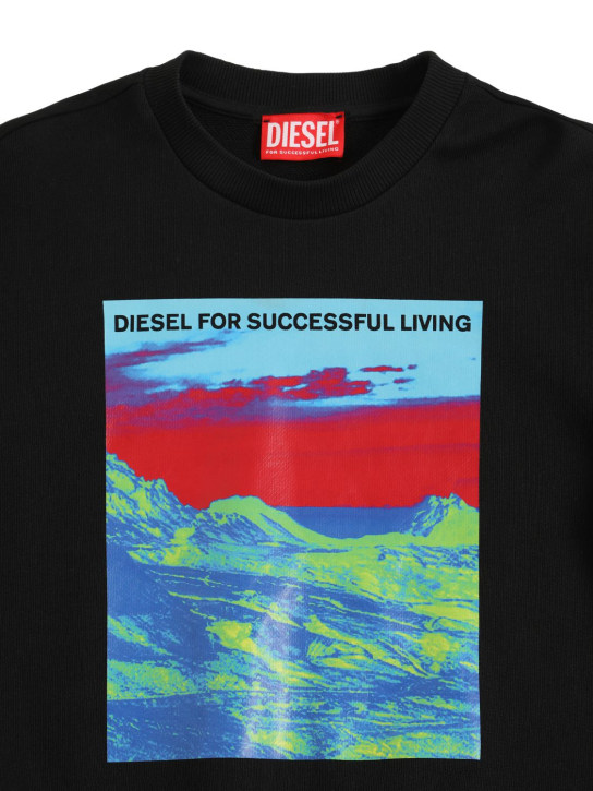 Diesel Kids: Printed cotton sweatshirt w/logo - kids-girls_1 | Luisa Via Roma