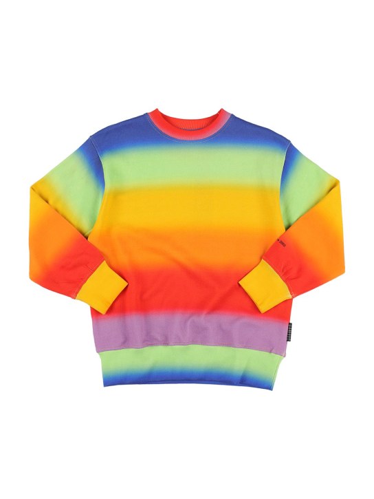 Molo: Rainbow print organic cotton sweatshirt - Multicolor - kids-boys_0 | Luisa Via Roma