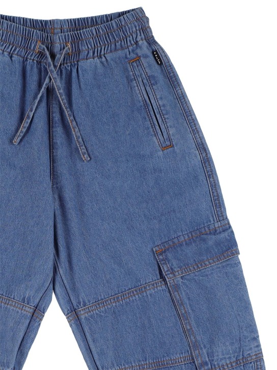 Molo: Pantalones cargo de algodón orgánico - Denim - kids-boys_1 | Luisa Via Roma