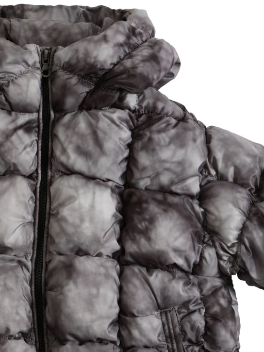 Diesel Kids: Smocked nylon hooded puffer jacket - Grey - kids-boys_1 | Luisa Via Roma
