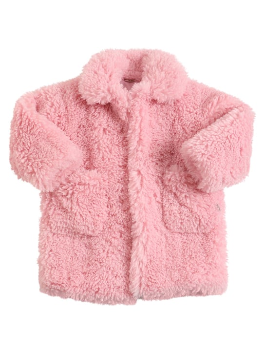 N°21: Faux fur coat - Pembe - kids-girls_0 | Luisa Via Roma