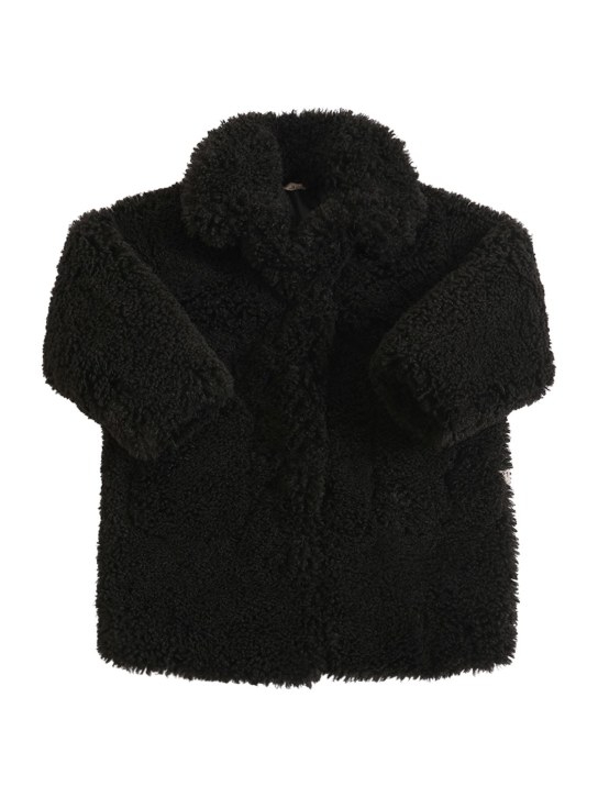 N°21: Faux fur coat - Schwarz - kids-girls_0 | Luisa Via Roma