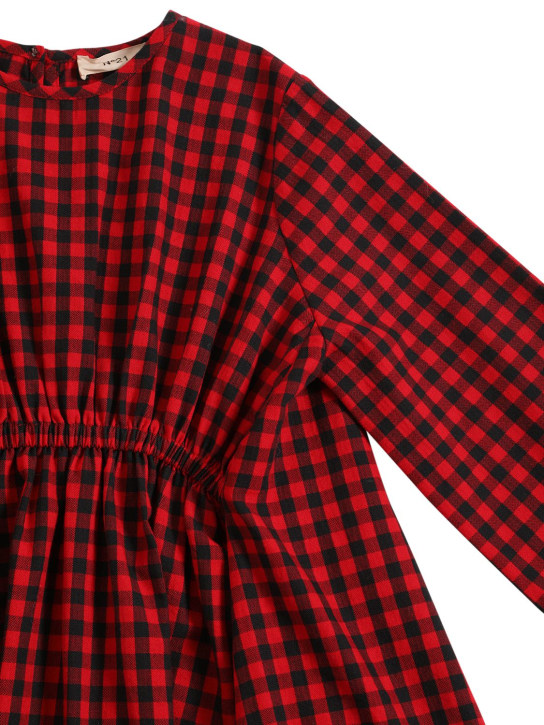 N°21: Checked print cotton dress - Kırmızı/Siyah - kids-girls_1 | Luisa Via Roma