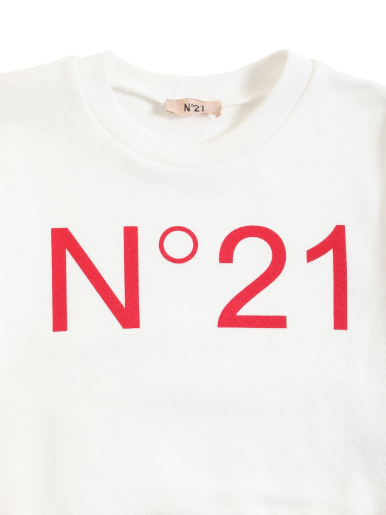 N°21: Sweat-shirt court en coton imprimé logo - kids-girls_1 | Luisa Via Roma