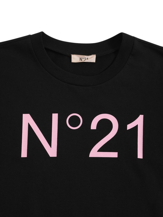 N°21: コットンジャージークロップドTシャツ - kids-girls_1 | Luisa Via Roma