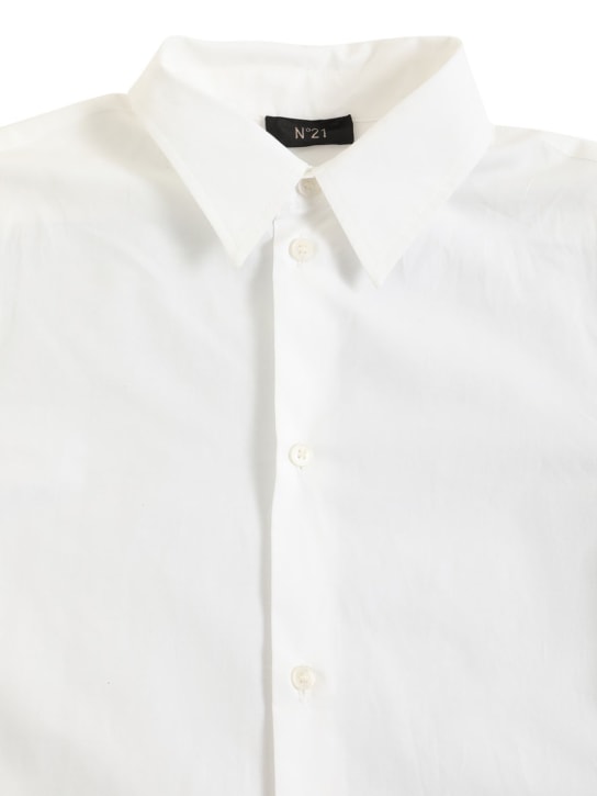 Logo printed cotton shirt w/back overlay - N°21 - Boys | Luisaviaroma