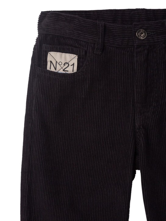 N°21: Jeans de denim de algodón con logo - Negro - kids-boys_1 | Luisa Via Roma