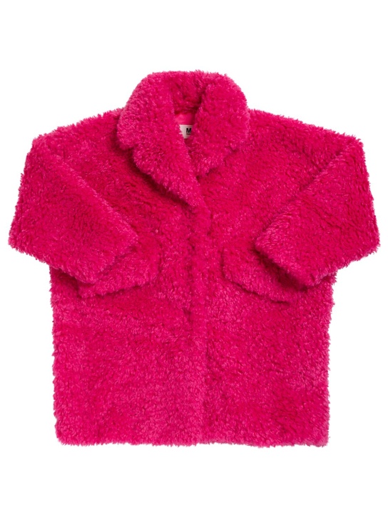 MM6 Maison Margiela: Faux fur coat - Fuchsie - kids-girls_0 | Luisa Via Roma