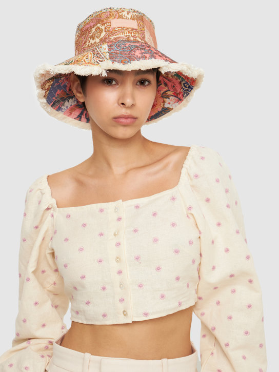 Zimmermann: Cappello bucket in lino stampato - women_1 | Luisa Via Roma