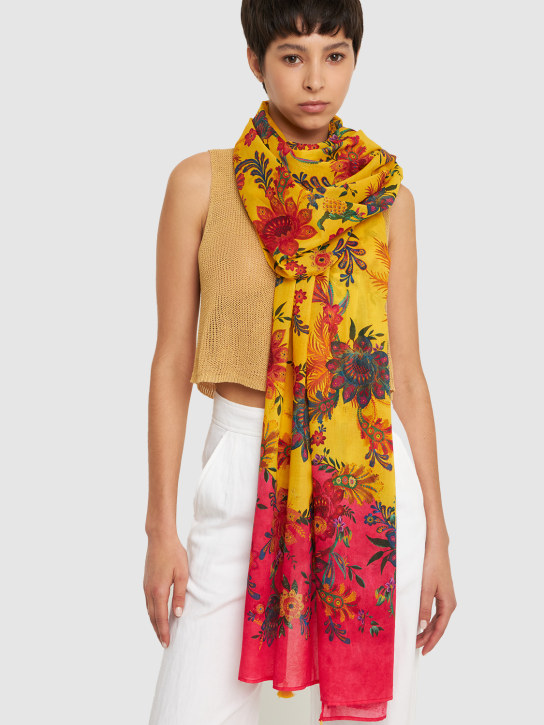 Zimmermann: Sarong en coton imprimé floral - Yellow/Multi - women_1 | Luisa Via Roma