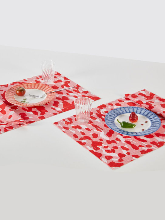Stories Of Italy: Set of 2 watermelon placemats - Red - ecraft_1 | Luisa Via Roma