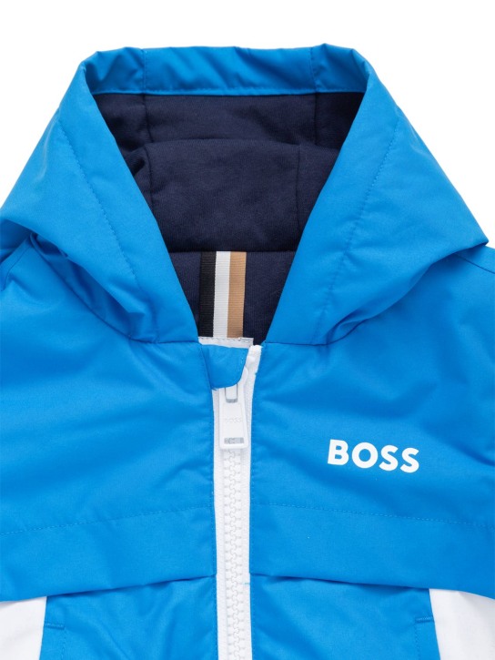 Boss: Magic print nylon windbreaker jacket - Königsblau - kids-boys_1 | Luisa Via Roma
