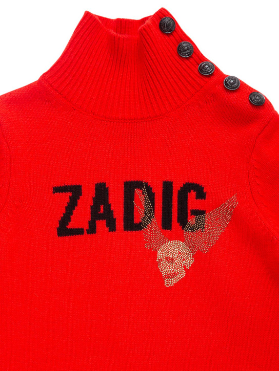 Zadig&Voltaire: Intarsia wool blend knit dress - Rot - kids-girls_1 | Luisa Via Roma