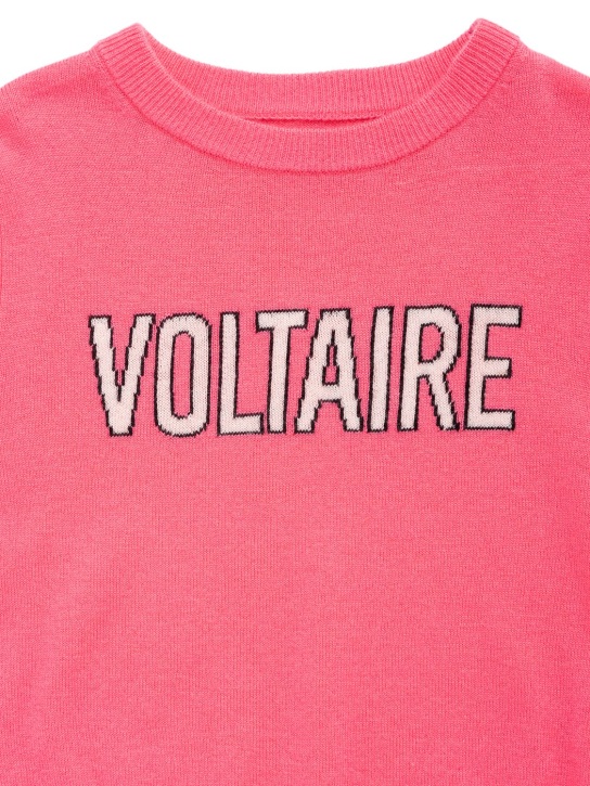 Zadig&Voltaire: Wool & cashmere knit sweater - Pink - kids-girls_1 | Luisa Via Roma