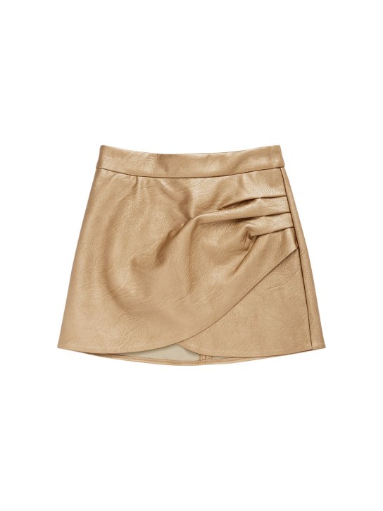 Zadig&Voltaire: Faux leather mini skirt - Oro - kids-girls_0 | Luisa Via Roma