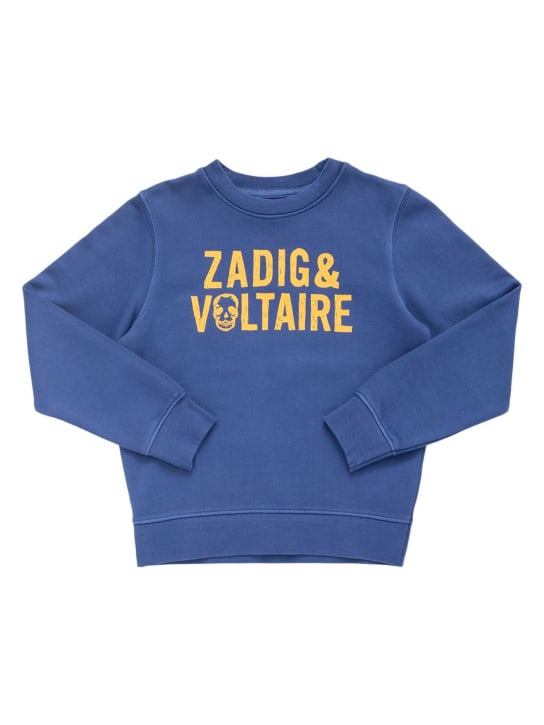 Zadig&Voltaire: Printed cotton sweatshirt - Blau - kids-boys_0 | Luisa Via Roma