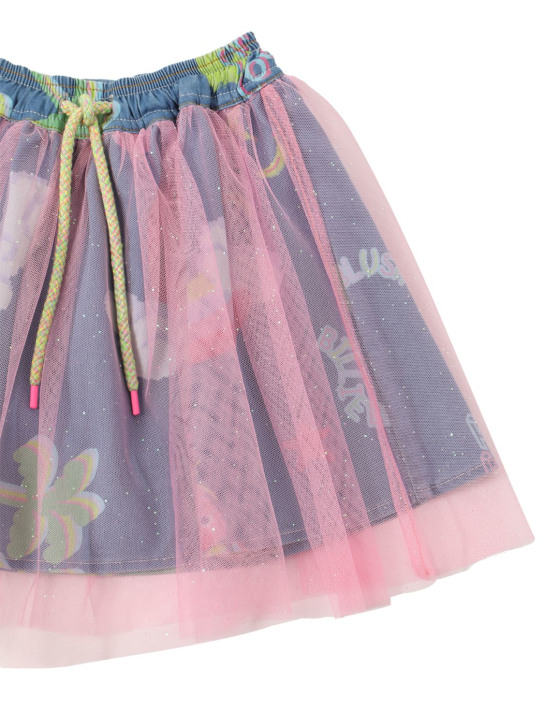 Billieblush: Glittered tulle & denim skirt - Multicolor - kids-girls_1 | Luisa Via Roma