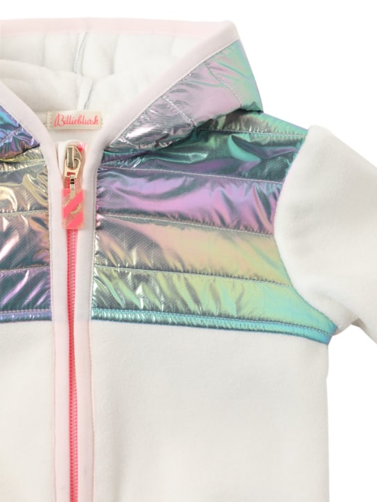 Billieblush: Hooded fleece tech & nylon jacket - White - kids-girls_1 | Luisa Via Roma