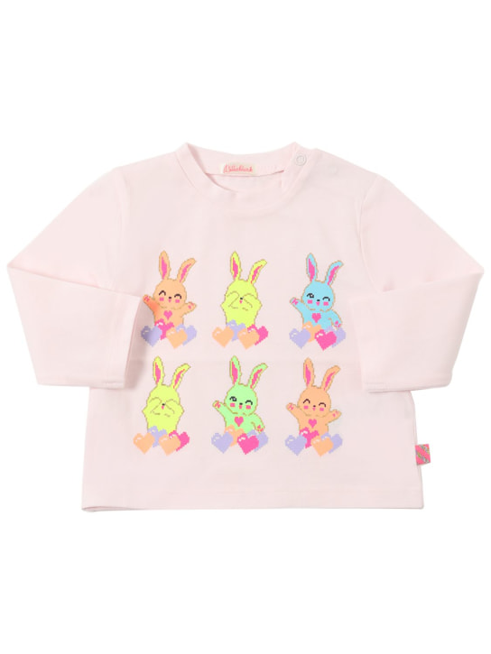 Billieblush: Rabbit printed cotton jersey t-shirt - kids-girls_0 | Luisa Via Roma