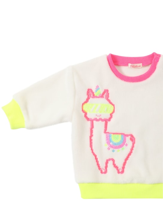 Billieblush: Sweatshirt aus Baumwolle mit Pailletten - Wollweiß - kids-girls_1 | Luisa Via Roma