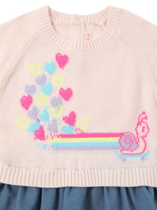 Billieblush: Jacquard knit & denim dress - kids-girls_1 | Luisa Via Roma