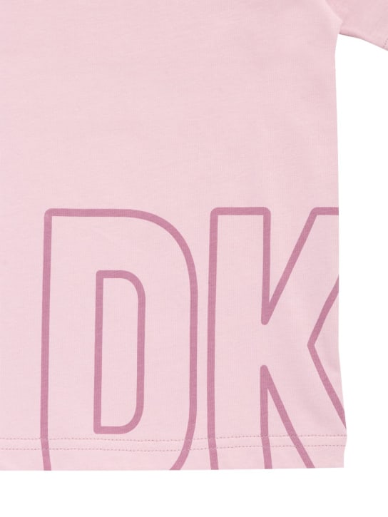 DKNY: Camiseta de jersey de algodón con logo - kids-girls_1 | Luisa Via Roma