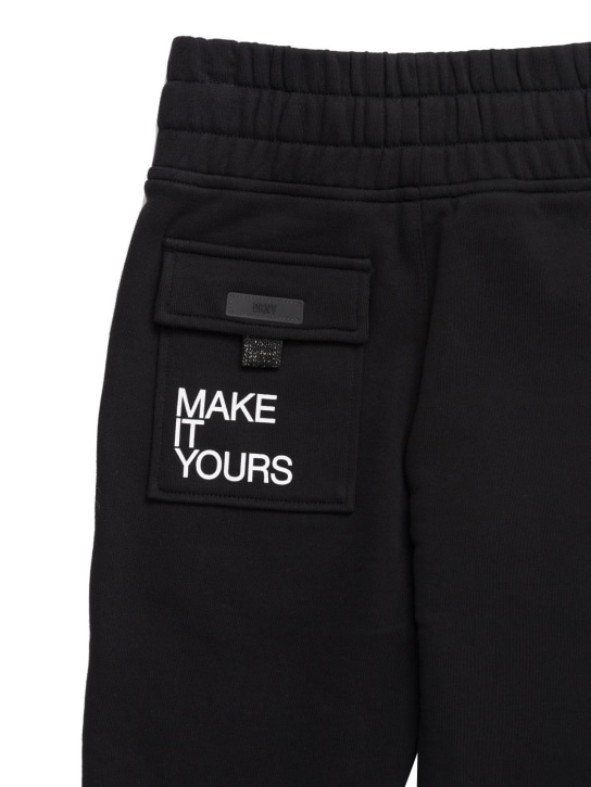 DKNY: Cotton sweatpants - Black - kids-girls_1 | Luisa Via Roma
