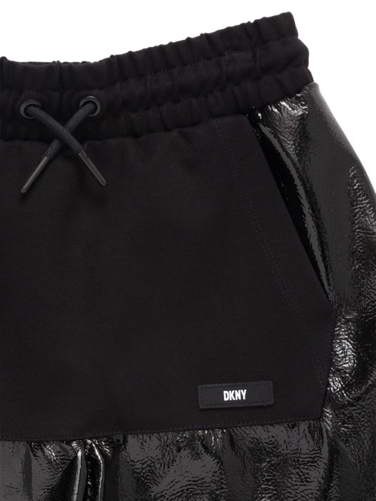 DKNY: Coated shorts - Black - kids-girls_1 | Luisa Via Roma