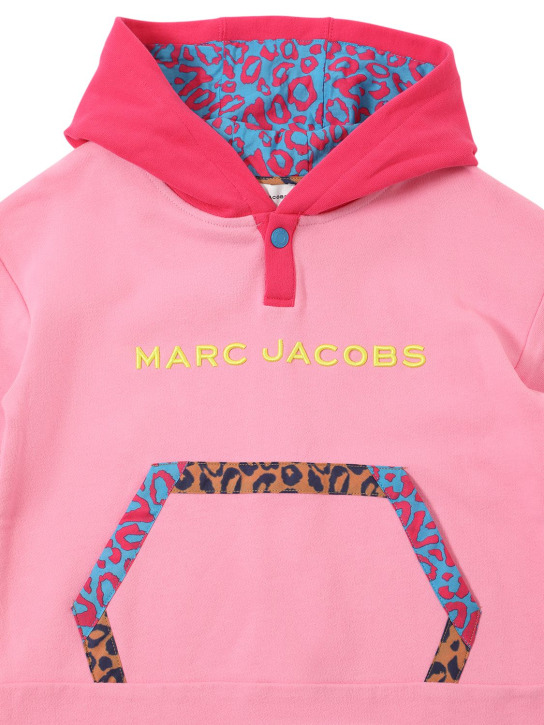 Marc Jacobs: Logo棉质平纹针织连衣裙 - 粉色 - kids-girls_1 | Luisa Via Roma