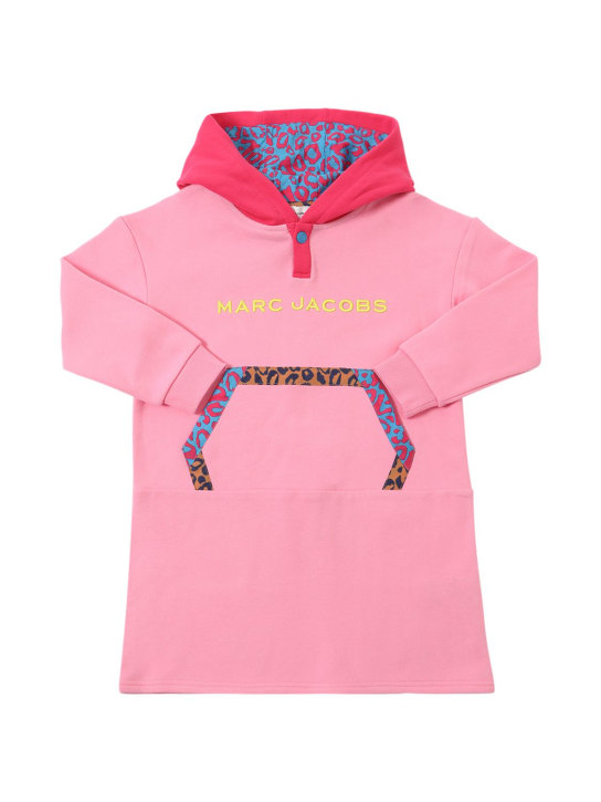 Marc Jacobs: Cotton jersey dress w/logo - Pink - kids-girls_0 | Luisa Via Roma