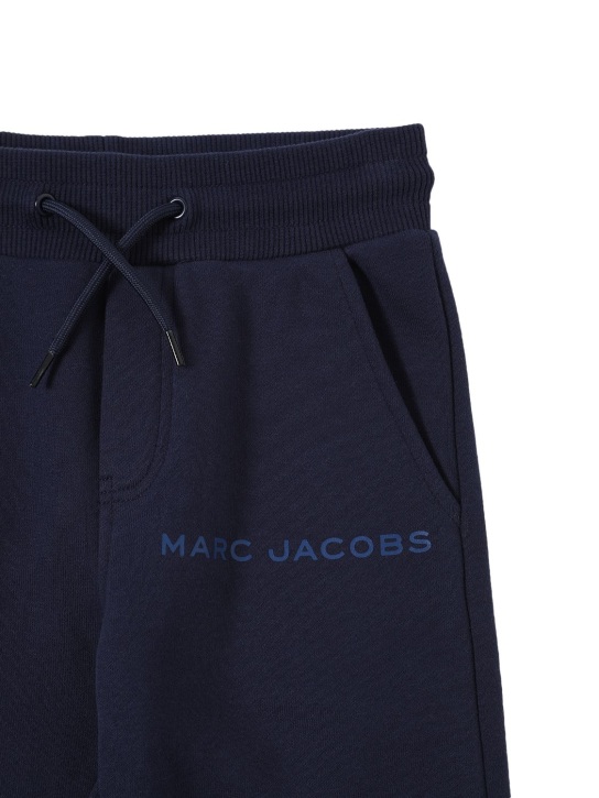 Marc Jacobs: Logo棉质平纹针织运动裤 - 海军蓝 - kids-girls_1 | Luisa Via Roma