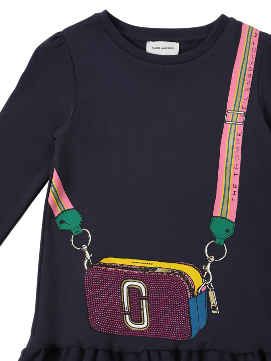 Marc Jacobs: Printed cotton jersey dress - Lacivert - kids-girls_1 | Luisa Via Roma