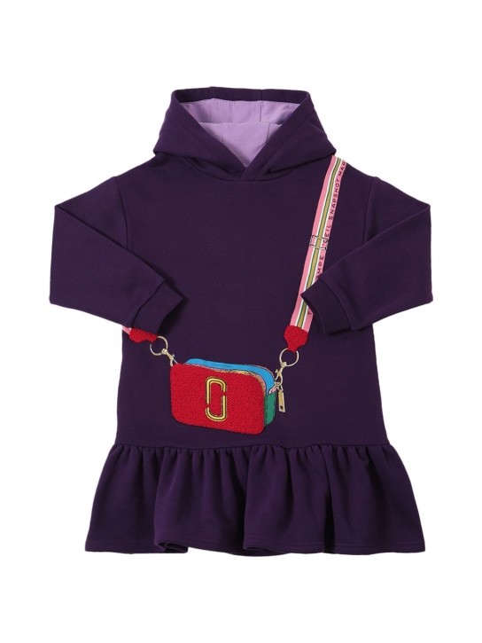 Marc Jacobs: Printed cotton jersey hoodie dress - Purple - kids-girls_0 | Luisa Via Roma