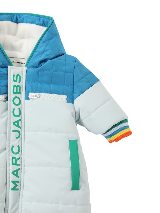 Marc Jacobs: Combinaison de ski en nylon recyclé à capuche - Bleu Clair - kids-boys_1 | Luisa Via Roma