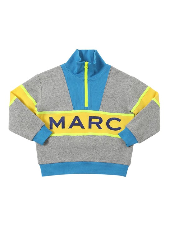 Marc Jacobs: Sweat-shirt en coton à logo brodé - Multicolore - kids-boys_0 | Luisa Via Roma
