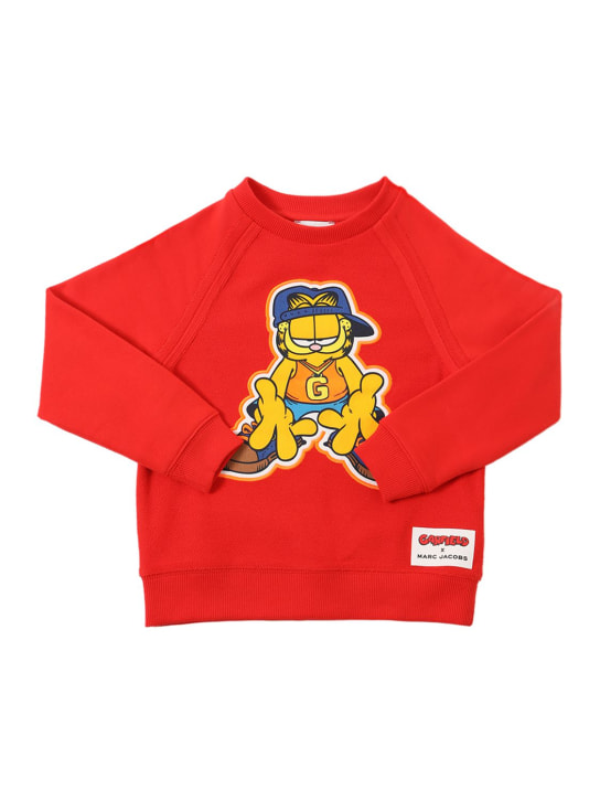 Marc Jacobs: Garfield cotton sweatshirt - Red - kids-boys_0 | Luisa Via Roma