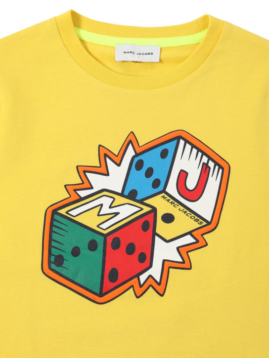 Marc Jacobs: T-shirt in cotone con stampa - Giallo - kids-boys_1 | Luisa Via Roma