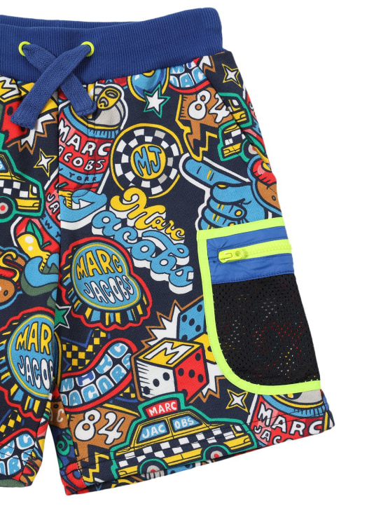 Marc Jacobs: Shorts in felpa di cotone con stampa - Multicolore - kids-boys_1 | Luisa Via Roma