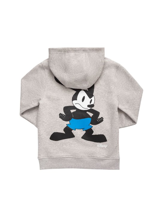 Givenchy: Sweat-shirt en coton imprimé à capuche Disney - Gris - kids-boys_0 | Luisa Via Roma