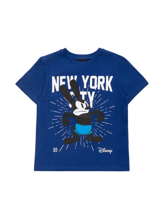 Givenchy: Disney 프린트 오가닉 코튼 티셔츠 - 블루 - kids-boys_0 | Luisa Via Roma