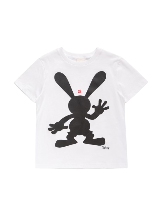Givenchy: T-shirt en coton biologique imprimé Disney - Blanc - kids-girls_0 | Luisa Via Roma