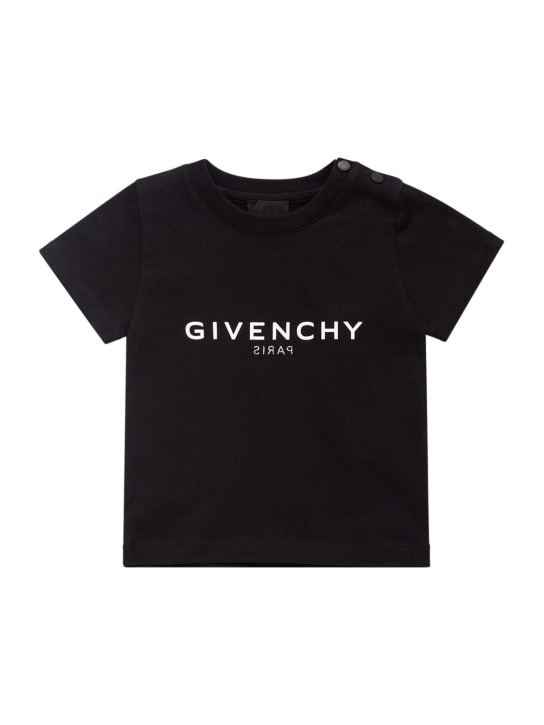 Givenchy: T-shirt in cotone organico con logo - kids-girls_0 | Luisa Via Roma
