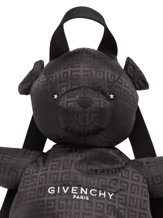 Givenchy: Sac à dos en forme d'ourson en nylon à logo - Noir - kids-boys_1 | Luisa Via Roma