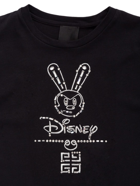 Givenchy: Disney embellished cotton jersey t-shirt - Siyah - kids-girls_1 | Luisa Via Roma