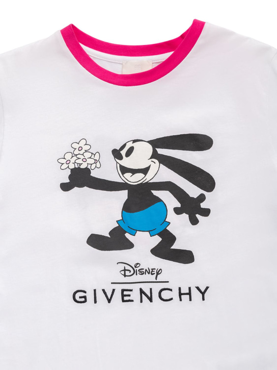Givenchy: T-shirt in jersey di cotone stampato - Bianco - kids-girls_1 | Luisa Via Roma