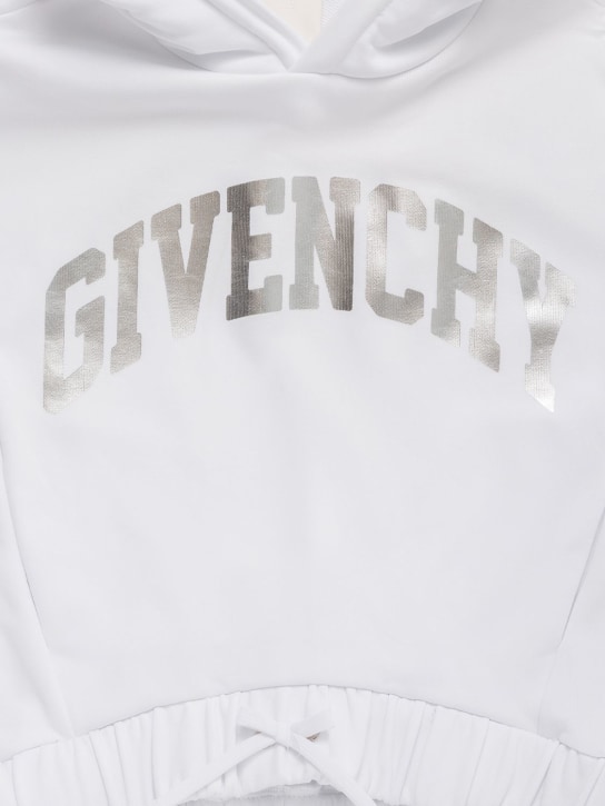 Givenchy: Hoodie aus Fleece mit Logo - Weiß - kids-girls_1 | Luisa Via Roma